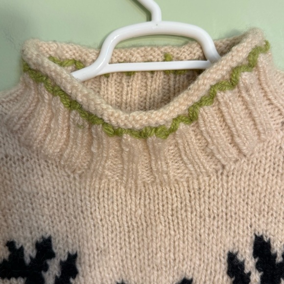 Vintage Express tricot wool high neck, snowflake tunic sweater size S bulky - Picture 6 of 7